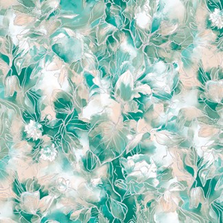 Обои виниловые большие цветы на зеленом фоне Антураж Monica арт. 168502-28 Большие цветы на