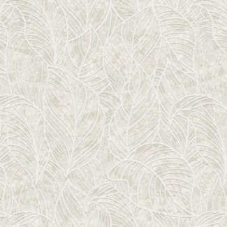Обои белые листья на бежевом фоне Антураж винил Ricardo арт. 168542-24 Обои белые листья