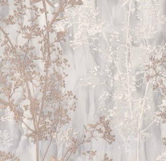 Обои серый с растительным принтом Евро Декор винил Fjord арт. 7113-11 Обои серый винило