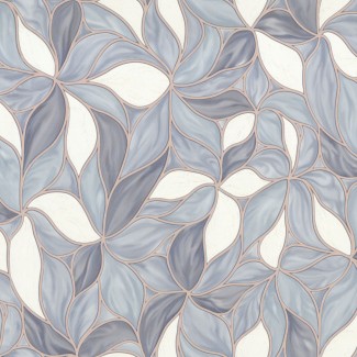 Обои крупные цветы на голубом фоне Euro Decor виниловые Fractal арт. 7144-03 Обои крупные цвет