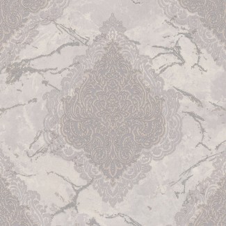 Обои серые Дамаск Euro Decor виниловые Sultan арт. 7135-11 Обои серые Дамаск