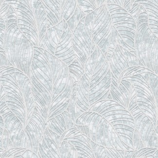 Обои белые листья на сером фоне Антураж винил Ricardo арт. 168542-25 Обои белые листья