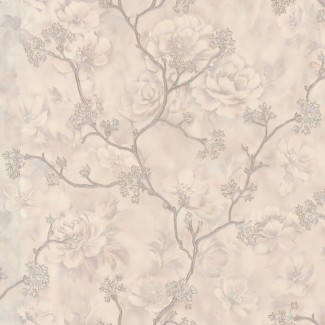 Обои цветы на бежевом фоне Euro Decor виниловые Blooming арт. 7142-21 Обои цветы на беж