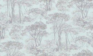 Обои голубые с изображением леса Сполето INTERIO арт. 4144-6 Обои голубые с из
