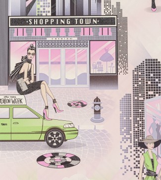 Обои тематические на розовом фоне Артекс винил Модница арт. 10293-02 Обои с изображени