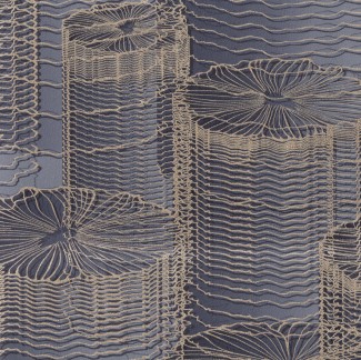 Обои синие Евро Декор винил горячего тиснения Flow арт. 8024-20 Синие обои с цвет