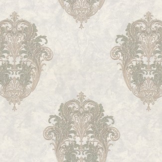 Обои Дамаск на сером фоне Euro Decor виниловые Prince арт.9116-05 Обои Дамаск на се