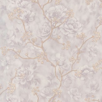 Обои цветы на сером фоне Euro Decor виниловые Blooming арт. 7142-11 Обои цветы на сер