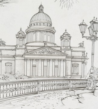 Обои серые город Санкт-Петербург Артекс Санкт-Петербург арт. 10681-05 Обои серые город