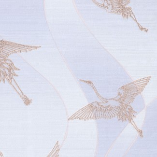 Обои голубые с изображением журавлей Euro Decor винил Opulence арт. 9091-03 Обои голубые вини
