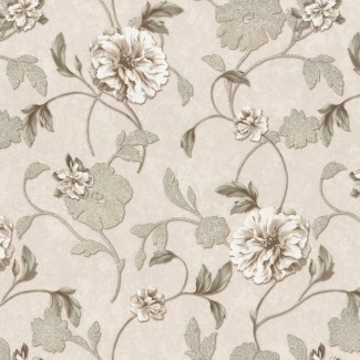 Обои цветы на бежевом фоне Euro Decor виниловые Corsica арт.9112-01 Обои цветы на беж