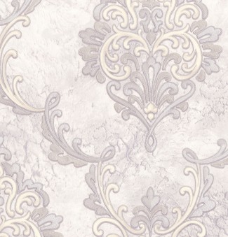 Обои белые с рисунком дамаск Euro Decor виниловые Palazzo арт. 9087-11 Виниловые обои с
