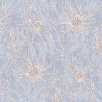 Обои большие цветы на голубом фоне Euro Decor виниловые Шармэль арт. 9101-03 Обои большие цвет
