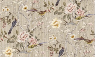 Обои коричневые с крупными цветами SIRPI винил Парадиз арт. 10349-06 Коричневые винило