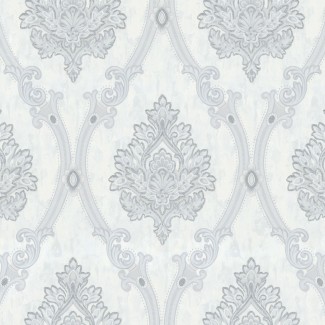Обои белые Дамаск Euro Decor виниловые Tesoro арт. 9114-00 Обои белые Дамаск