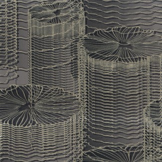 Обои черные Евро Декор винил горячего тиснения Flow арт. 8024-22 Черные обои с цве