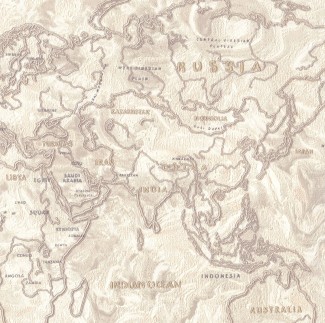 Обои бежевые с изображением карты виниловые Ornamy Tour арт. 8029-01 Обои виниловые с