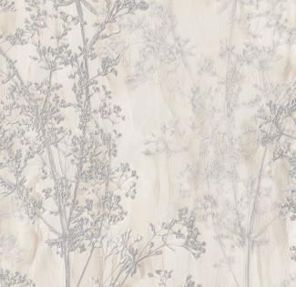Обои белые с растительным принтом Евро Декор винил Fjord арт. 7113-00 Обои белые винило