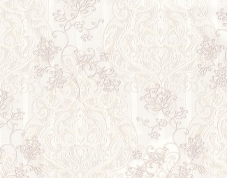 Обои белые евро Декор винил горячего тиснения Pompadour арт. 7102-00 Обои с узором дам