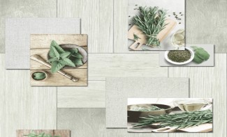 Обои зеленые с рисунком  Антураж Mint арт. 161044-18 Обои зеленые с ри