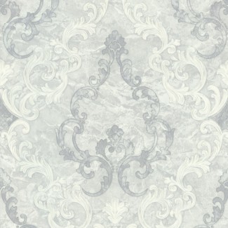 Обои серый дамаск Domus виниловые арт. 7169-11 Обои серый дамаск