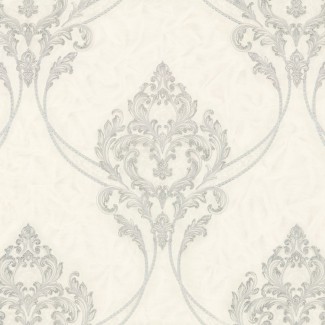 Обои белый дамаск Athena виниловые арт. 9134-00 Обои белый дамаск