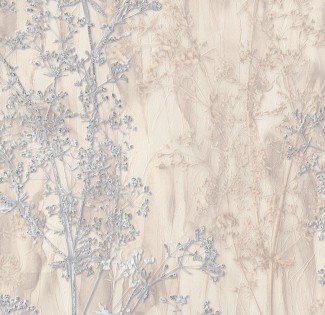Обои бежевые с растительным принтом Евро Декор винил Fjord арт. 7113-01 Обои бежевые вини