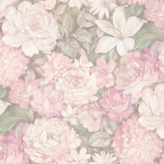 Обои крупные цветы на зелёном фоне Euro Decor виниловые Miranda арт. 9144-04 Обои крупные цвет