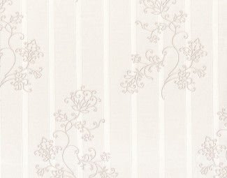 Обои белые евро Декор винил горячего тиснения Pompadour арт. 7103-00 Белые классически