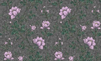 Обои с цветами на сером фоне Антураж виниловые Emily арт. 168339-37 Виниловые обои с
