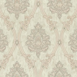 Обои зеленые Дамаск Euro Decor виниловые Tesoro арт. 9114-04 Обои зеленые Дама