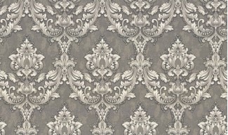 Обои серые виниловые Дамаск Треббьяно арт. 10332-04 Обои серые винило